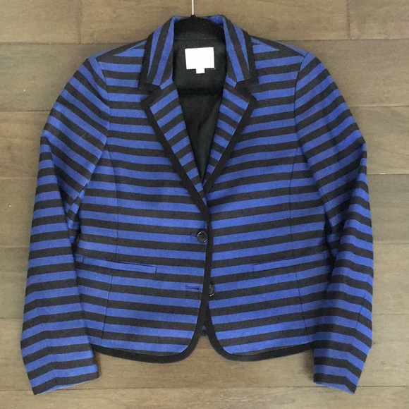 MOVING SALE! LOFT Stripe Blazer w/contrasting lapel & hemline - Picture 4 of 9